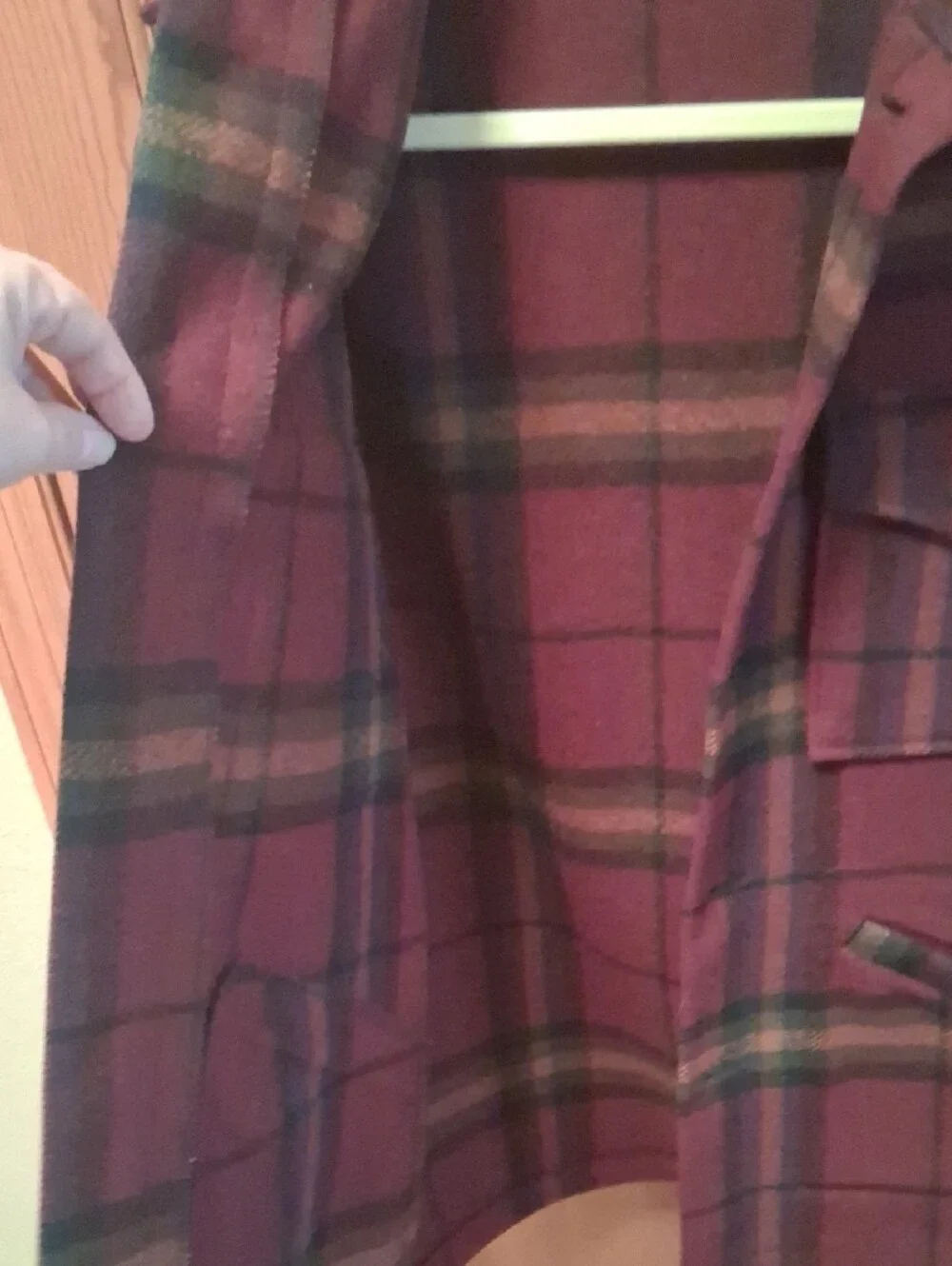 Pendleton Men's Maroon Plaid Wool Field Jacket